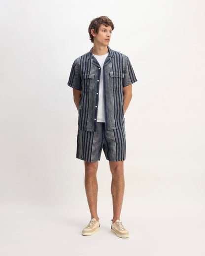 The Resort Shirt in Linen | Navy / Bone