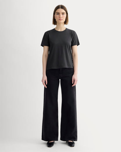 The Box-Cut Tee in Essential Cotton | Washed Black | No Pocket
