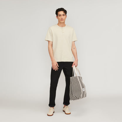 The Organic Canvas Weekender | Black / Bone