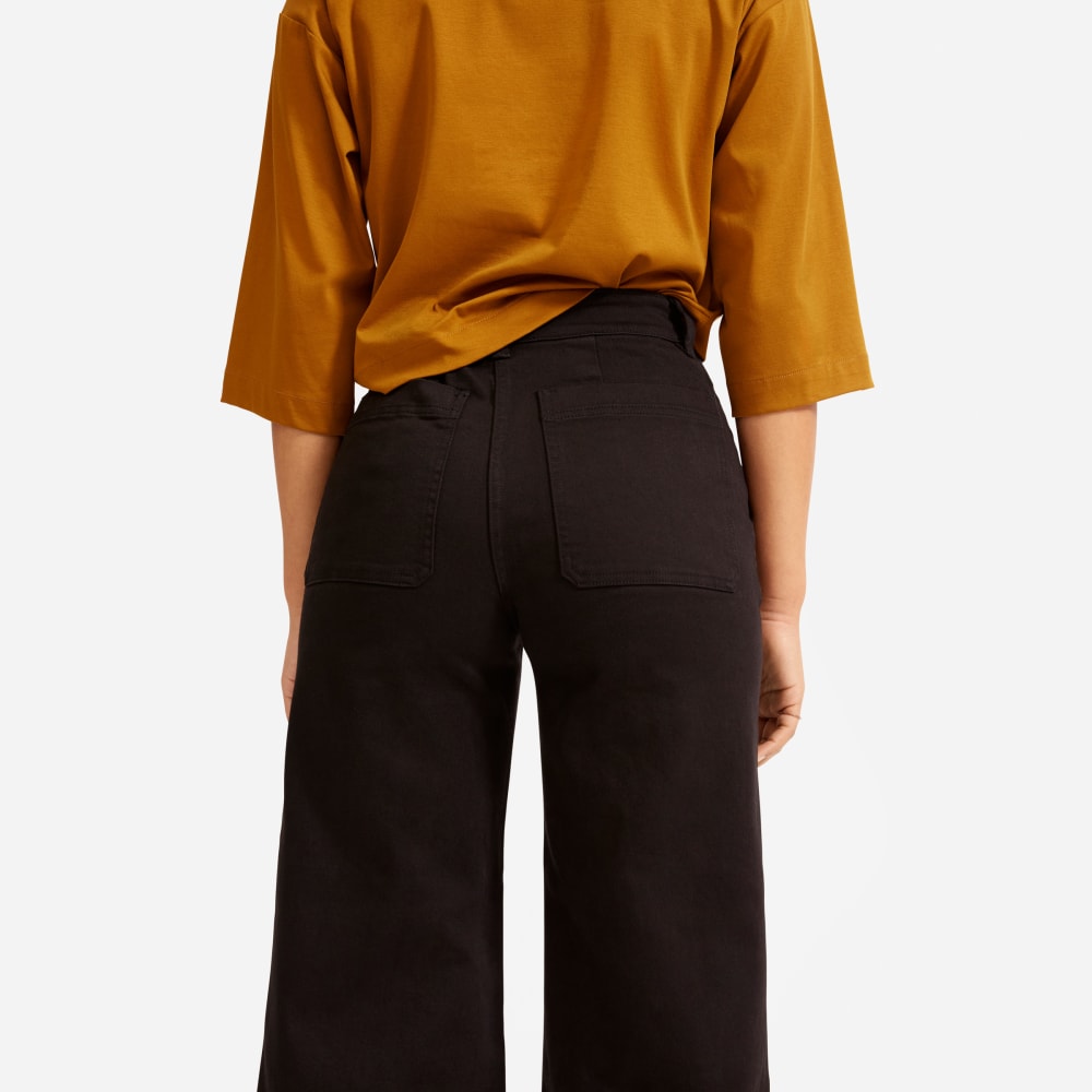The Wide-Leg Crop Pant | Black | Regular