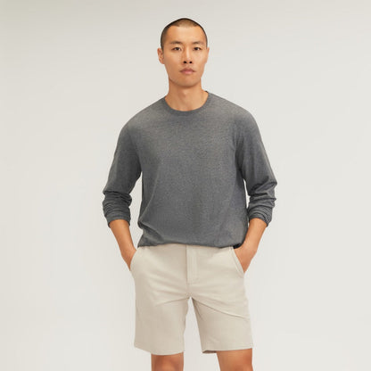 The Essential Organic Long-Sleeve Tee | Heathered Charcoal