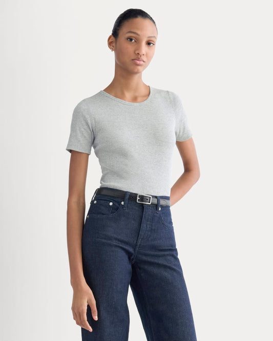 The Luxe Rib Crew | Classic Heather Grey