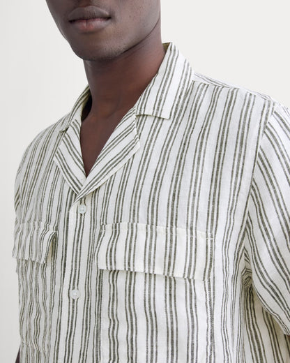 The Resort Shirt in Linen | Bone / Black