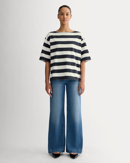 The Mariner Oversized Tee | Navy / Bone