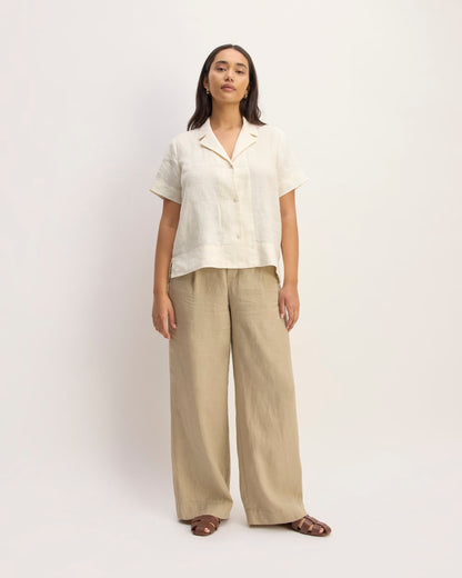The Notch Shirt in Linen | Bone