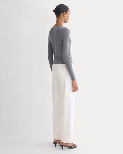 The Cardigan in Ultrasoft Merino | Heather Mid Grey