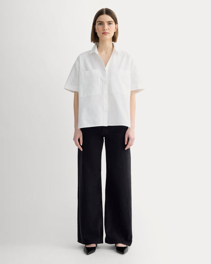 The Short-Sleeve Boxy Oxford | White