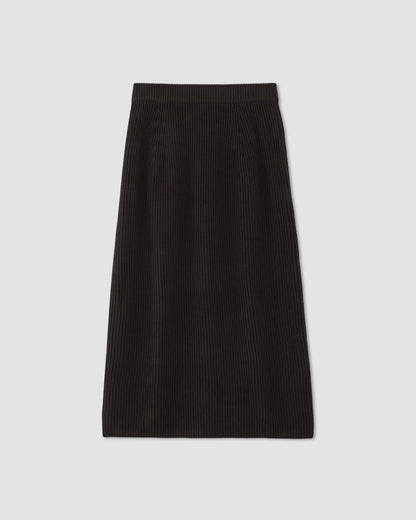 The Organic Cotton Sweater Midi Skirt | Black