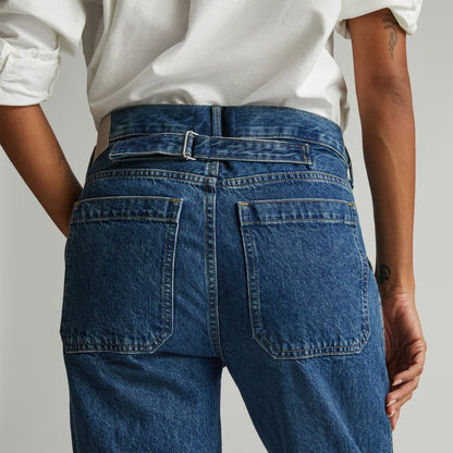 The Cinch Back Utility Jean | Vibrant Blue