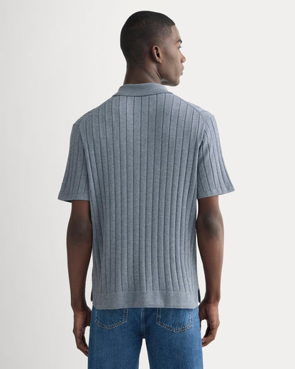 The No-Sweat Button-Down Polo | Heather Sage Blue