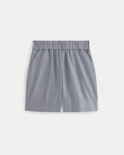 The Easy Short | Dark Denim Pinstripe
