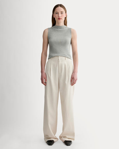 The Luxe Rib Funnel-Neck Tank | Heathered Grey