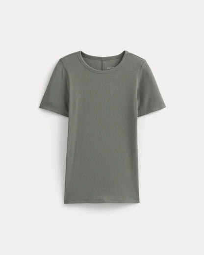 The Luxe Rib Crew | Agave Green