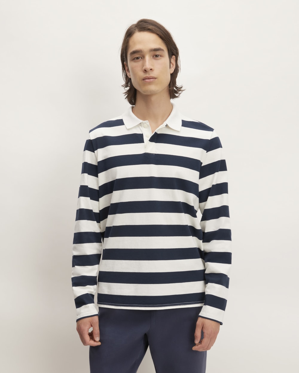 The Premium-Weight Rugby Shirt |  Navy / Bone