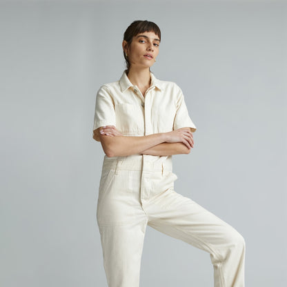 The Supersoft Jean Coverall | Seeded Ecru