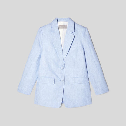 The Oversized Blazer in Linen | Light Blue