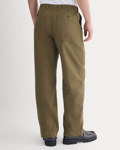 Relaxed Herringbone Fatigue Pants | Beech