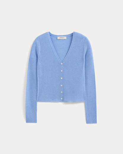 The Cardigan in Ultrasoft Merino | Open Air Blue