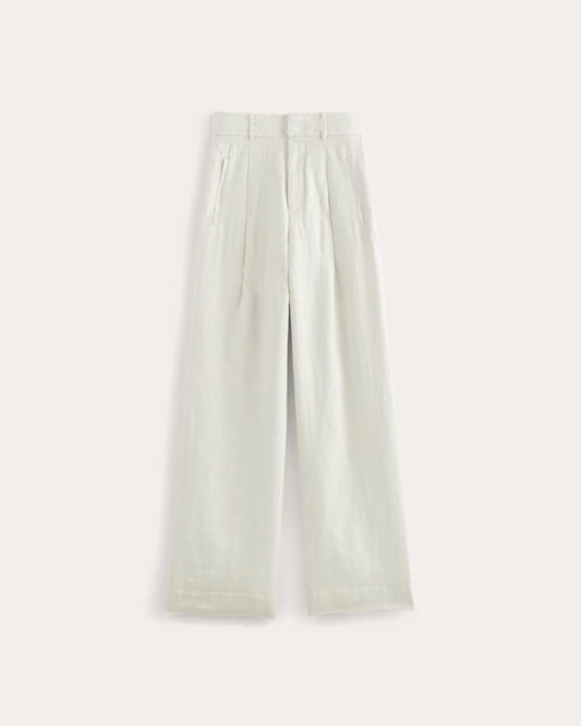 The Linen Way-High® Drape Pant  | Natural Chambray
