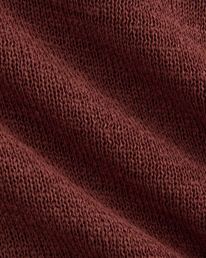 Wide-Neck Crew Sweater in Tape Yarn | Henna Red