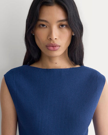Boat-Neck Ribbed Knit | Estate Blue
