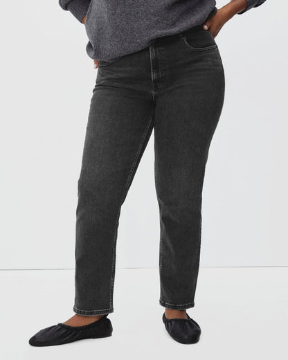 The Curvy Cheeky® Straight Jean | Washed Black | 28.5" Inseam
