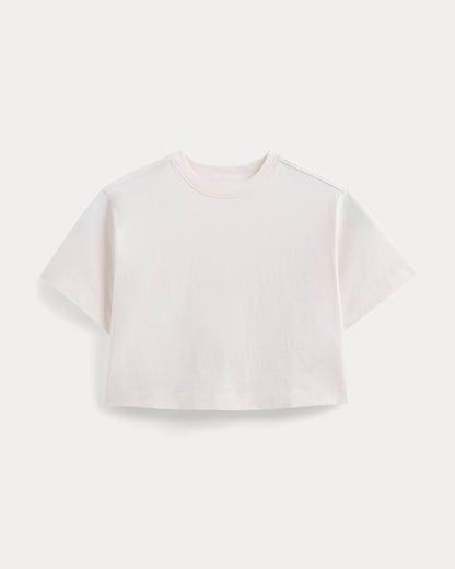 The Premium Weight Cropped Tee | Bone
