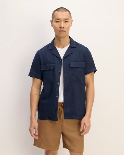 The Resort Shirt in Linen | Navy