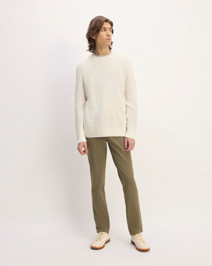 The No-Sweat Ribbed Crew | Heathered Canvas