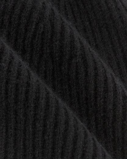 The Cashmere Ribbed Beanie | Black