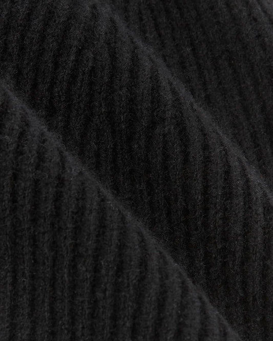The Cashmere Ribbed Beanie | Black