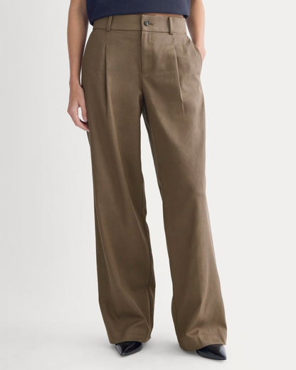 Wide-Leg Trouser in Buttersmooth | Deep Taupe | 30" Inseam