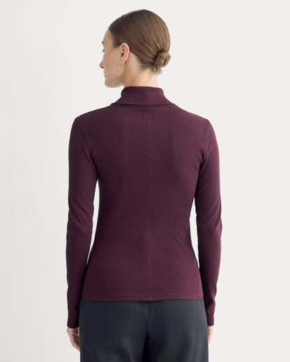 The Luxe Rib Turtleneck | Heathered Port Royale