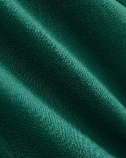 Tie-Neck Dress in Stretch Linen | Evergreen