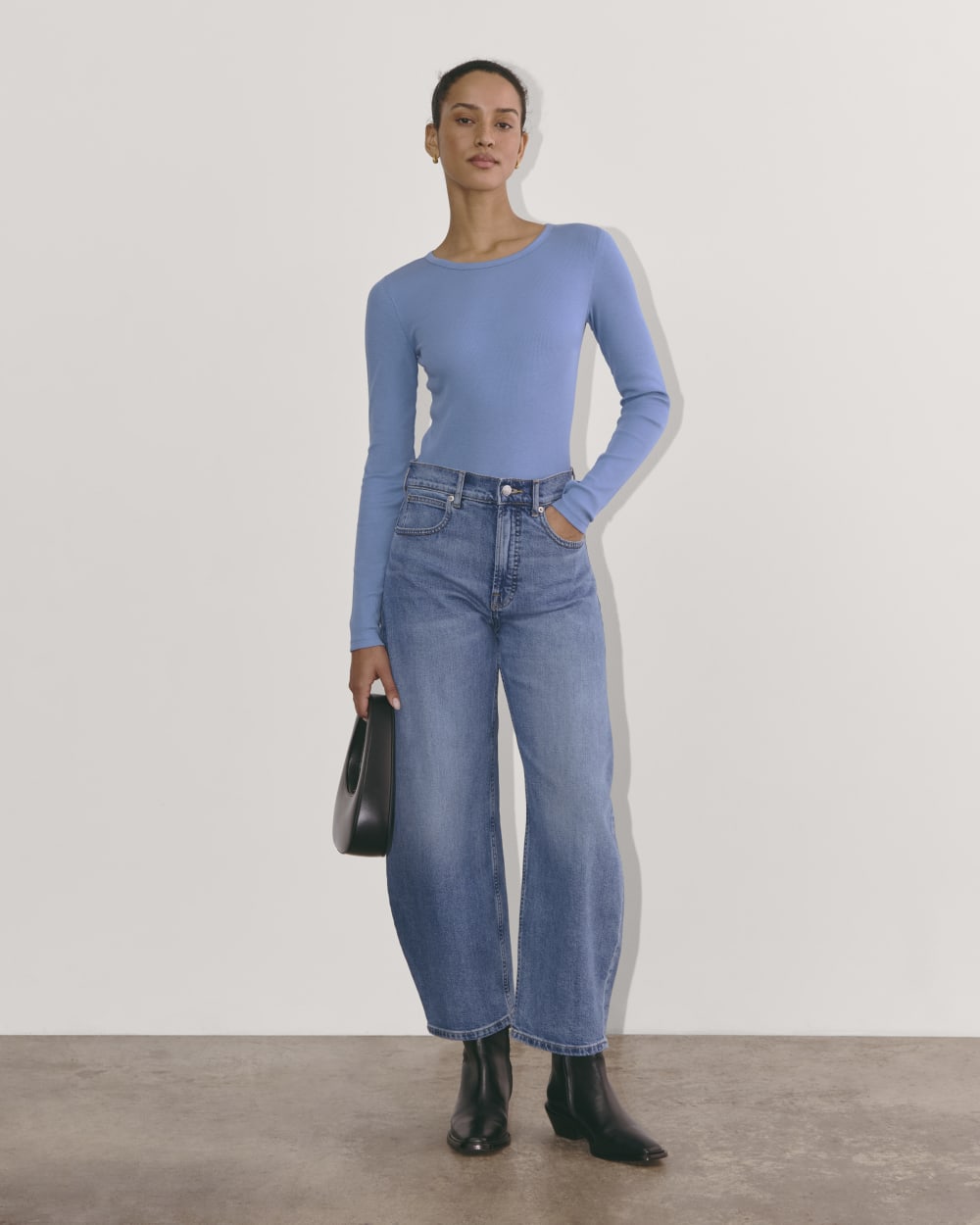 The Luxe Rib Long-Sleeve Crew | Bluebell