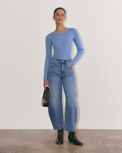 The Luxe Rib Long-Sleeve Crew | Bluebell