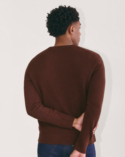 The Premium Merino Crew Neck Sweater | Heather Mahogany