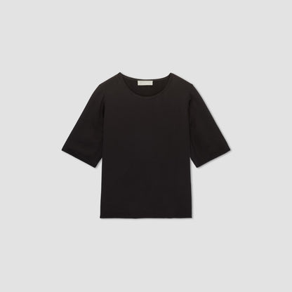 The Satin Relaxed Tee | Black