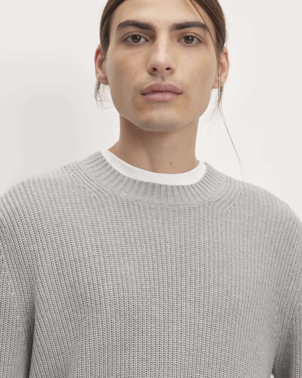 The No-Sweat Ribbed Crew |  Heathered Grey