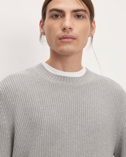 The No-Sweat Ribbed Crew |  Heathered Grey