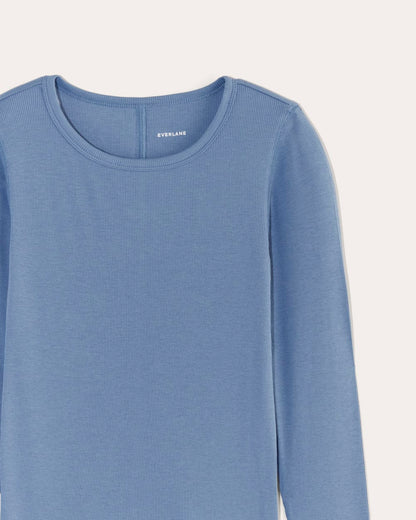 The Luxe Rib Long-Sleeve Crew | Bluebell
