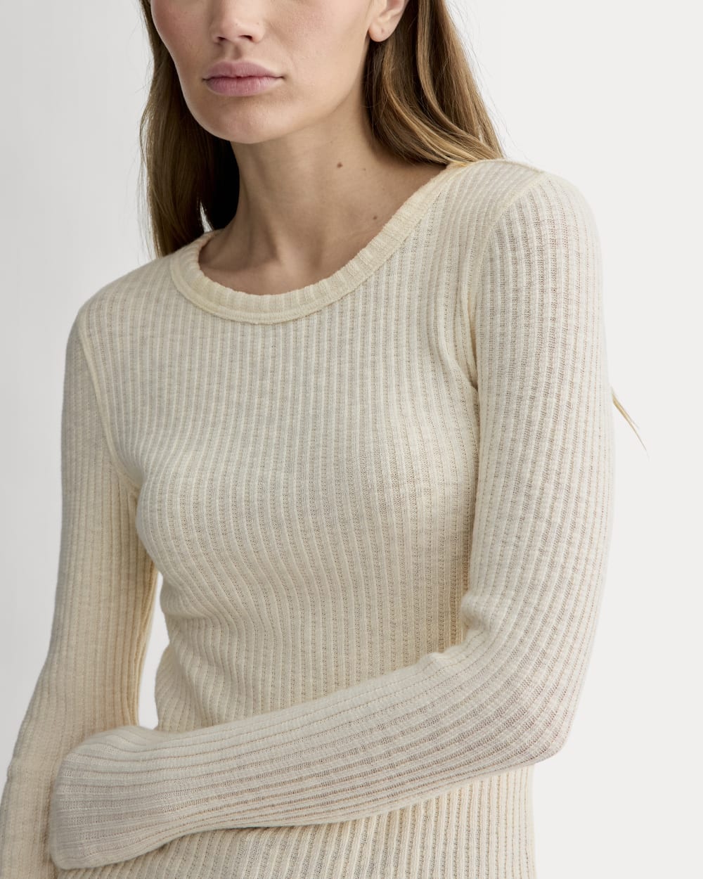 The Cozy Rib Long-Sleeve Tee | Bone