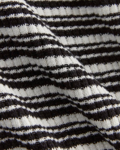 The Cozy Rib Tee | Bone / Black