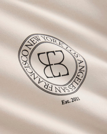 Badge Logo Crewneck Sweatshirt | Natural