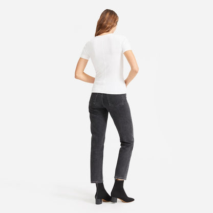 The Pima Micro-Rib Crew Tee | White