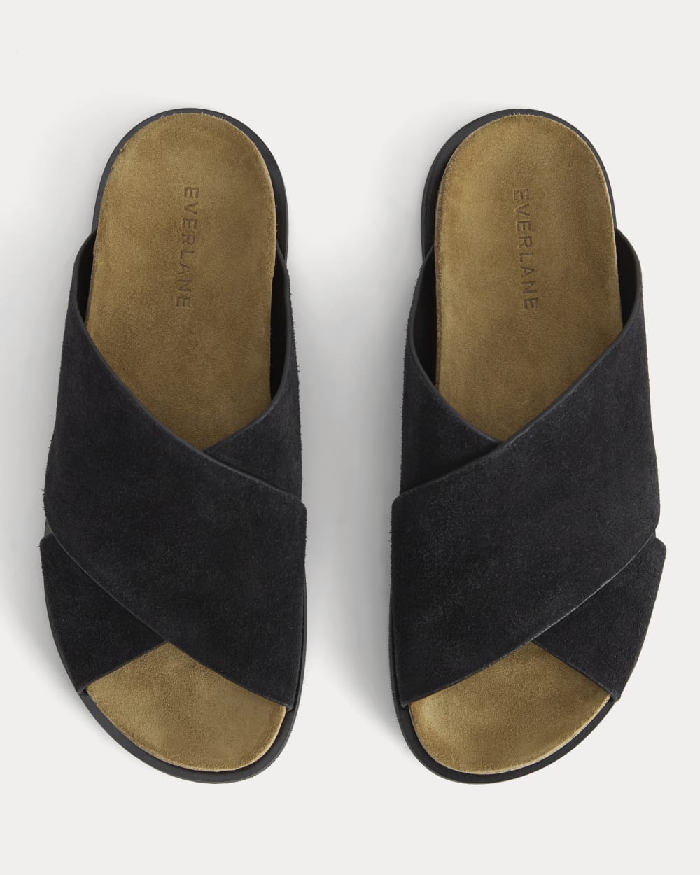 The Suede Crossover Sandal |  Black