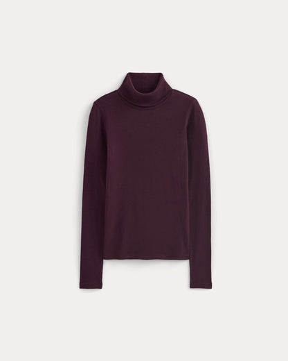 The Luxe Rib Turtleneck | Heathered Port Royale