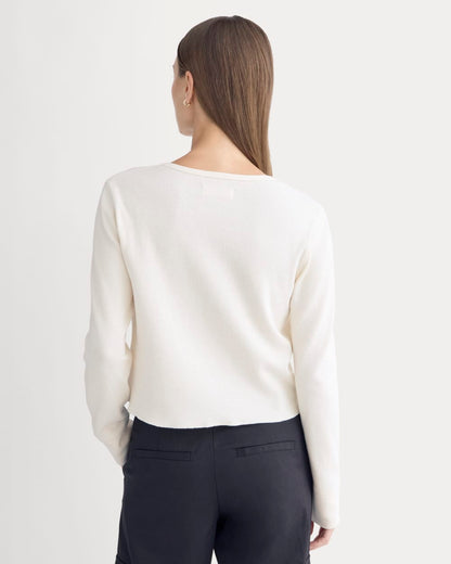Boxy Henley in Cozy Waffle | Bone