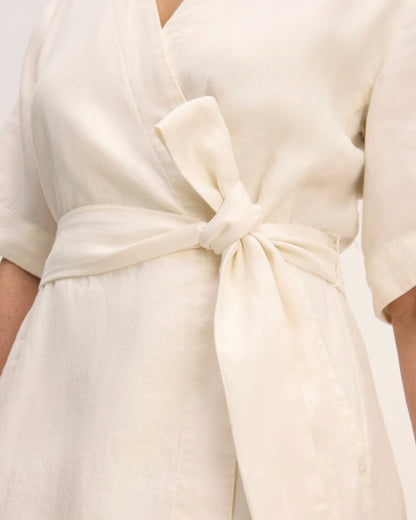 The Wrap Dress in Linen | Bone