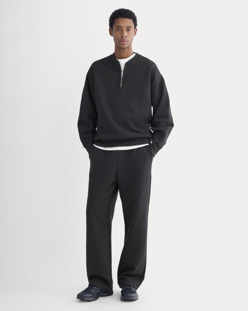 Luxe Fleece Half-Zip Pullover | Black